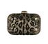Box Leopard Beaded Clutch, front view